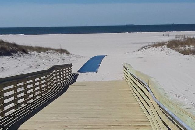 A picture of the walkway down to Nickerson Beach, which looks very inviting but good luck finding parking if you're not a Nassau County resident..